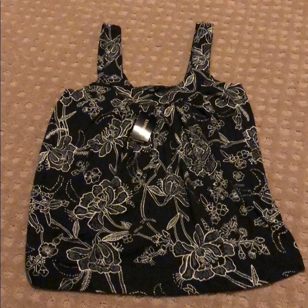 Express black floral tank top